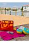Neon Faux Leather & Colorful Transparent Pvc Washable Beach Bag with Wet and Sandy Item Pocket - 5