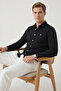 Black Modal Fabric Comfortable Fit Embroidered Men's Shirt 2602630 - 2