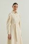 Beige ribbed detail shirt dress - 5