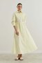 Ribbed Detailed Shirt Dress Yellow - 3