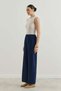 Crepe Palazzo Trousers Navy Blue - 3
