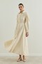 Beige ribbed detail shirt dress - 3