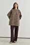 Self-Patterned Tweed Tunic with Scarf Detail - 3