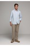 Regular Fit Mid Waist Straight Leg Men's Beige Trousers