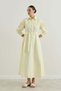Ribbed Detailed Shirt Dress Yellow - 5