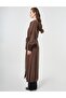 100% Lyocell Hooded Detailed Giy Çık Chocolate - 3
