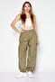 Women Plain Cargo Pants, Green - 4