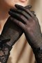 Elviora Lace Veil Black Gloves – Elegant Bridal Accessory with Lace Cuffs and Bow Detail - 4
