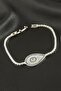 Gldisptm Oval Zircon Stone Children's Bracelet 16 cm - (83927) Silver Color