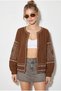 Women's Tan Embroidery Detailed Summer Muslin Jacket G28-4907 60283341