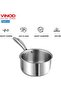 Platinum Triply Stainless Steel Milkpan - 1.2 Litre, 14 cm | Easy Pour Spout | Tea/Milk/Chai Pan | Rivetted Sturdy Handle | Induction & Gas Base - 5
