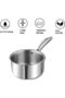 Platinum Triply Stainless Steel Milkpan - 1.2 Litre, 14 cm | Easy Pour Spout | Tea/Milk/Chai Pan | Rivetted Sturdy Handle | Induction & Gas Base - 3