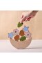 Montessori Stacking & Balancing Set – Nature Inspired Wooden Acorn, Flower & Leaf Blocks - 5