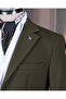 Italian Style Slim Fit Mono Collar Men's Single Jacket Khaki T14806 - 3