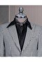 Italian Style Slim Fit Houndstooth Pattern Double Breasted Men's Jacket Black T13048 - 2