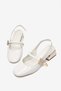 Women's White Patent Leather Comfortable Fit Belt Detailed Stone Heeled Shoes