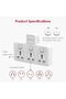 Multi Plug Power Extension Socket Adapter, 3 Way Universal Wall Electrical Extender Outlet, UK 3 Pin Electric Power Sockets for Home, Office, Kitchen (3 Way)- White - 5