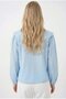 Women's Light Blue Baby Collar Buttoned Stylish Casual Shirt Hzl26S-Bd1203141 - 4