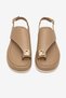 Women's Mink Comfortable Fit Sandals with Stone Toe Detail - 2
