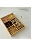 6 Compartment Wooden Organizer, Snack Box, Turkish Delight Box, Breakfast Box, Tea Bag Holder, Jewelry Box, 30X20 Cm, Box with Handle - 7