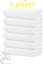 Set of 6 White Cotton Hand Towels 50X90 Cm, Hotel Towels