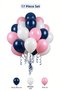 Midnight Blue Pink Balloon Set 17 Pieces Adult Birthday Party Decoration