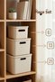 3 Sizes 6 13 21 Liters Colors Cream Organizer with Lid Storage Box with Lid Striped Decorative