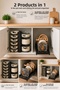 Black 2-in-1 8-Tier Pan and Rail Organizer with Lid and Pan Holder