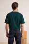 Emerald Green Oversize/Wide Cut Printed 100% Cotton T-Shirt Tmnss26Ts00049 - 4