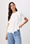 Ekru Düz Regular Bisiklet Yaka Standart Kol Kısa %100 Pamuk Örme T-Shirt TWOSS26TS00216