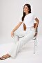 Açık Mavi DÖKÜMLÜ Kemer Detaylı Yüksek Bel %100 Pamuk Wide Leg Jeans TWOSS26JE00190 - 7