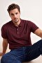 Bordo Regular Polo Yaka At Nakışlı Polo Yaka T-shirt TMNSS25PO00017