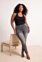 Anthracite High Waist Stretch Skinny Denim Plus Size Jeans Tbbaw26Cj00006 - 2
