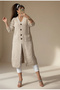 Buttoned Long Cardigan Beige - 3