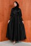 Black Side Tie Evening Dress