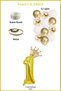 1 Number Gold Foil Balloon, King's Crown and Gold Balloon with Confetti - 3
