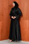 Black Side Tie Evening Dress - 4