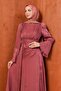 Dusty Rose Sleeve Detailed Evening Dress - 2