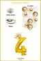 4 Number Gold Foil Balloon, King's Crown and Gold Balloon with Confetti - 3