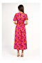 Cotton Pink Puff Sleeve Charlotte Midi Dress - 7