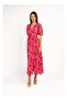 Cotton Pink Puff Sleeve Charlotte Midi Dress - 6