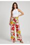 Women's Plazzo Pants - Summer Wide-Leg Pants / Viscose
