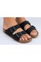 Stitched Noirstep Double Buckle Suede Look Women's Slippers - 3