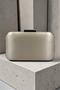 Nude Color Satin Silver Case Evening Bag Evening Bag Wedding Engagement Portfolio - 3