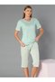 Short Sleeved Capri Suit Summer Viscose Fabric Comfortable and Lightweight Viscose 07-12