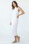 Women's Four Seasons Sleeveless Viscose Midi Length Half Turtleneck Dress White - 3
