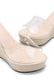 Beige Transparent Wedge Heel Women's Slippers Katerina - 3