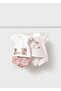 Newborn Girl Knitted 4-Piece Set with Shorts