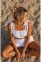 White Cotton Shorts Set – Summer Comfortable Women's Outfit with Crop Blouse 9025 - 2