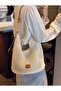Boho Chic Handmade Knit Bag, Aesthetic Crochet Shoulder Bag with Wood - 3